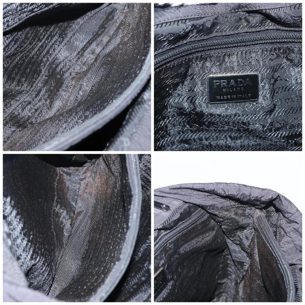 PRADA Hand Bag Nylon Black Silver Auth ka079 - Picture 15 of 16